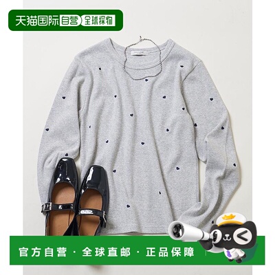 1h可退 日本直邮FREAK'S STORE 女装 迷你爱心刺绣长袖T恤 112024