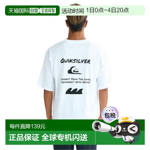 日本直邮Quiksilver HAND DRAWN 男士半袖T恤 [25SUQST252017WHT]