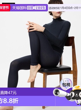 日潮跑腿UNIQLO优衣库 保暖 Heattech 羊绒混纺罗纹紧身裤 483110