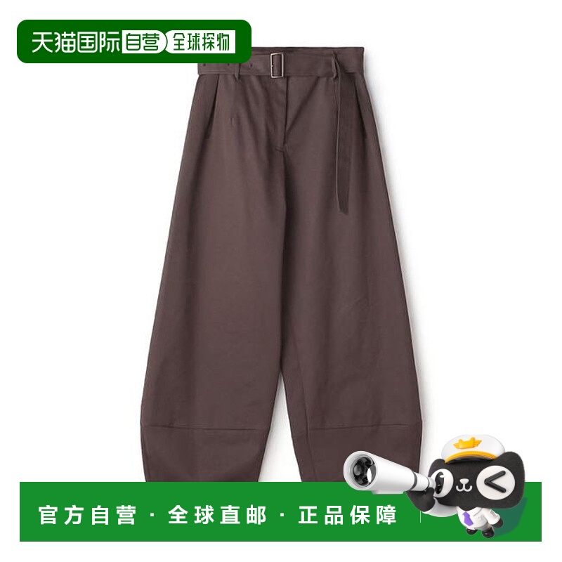 1h可退 日本直邮TOMORROWLAND 棉聚酯复古华达呢腰带宽腿裤女装