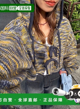 1h可退 日本直邮CIAOPANIC 女装 短款配色拼接针织连帽衫 甘甜宽