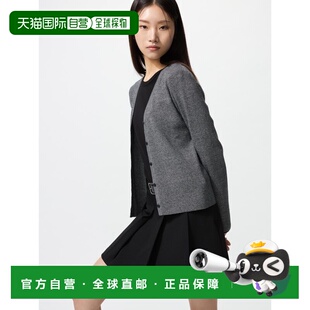 日潮跑腿UNIQLO优衣库 可水洗针织罗纹开衫 08 DARK GRAY WOMEN X