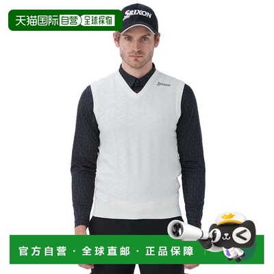日本直邮SRIXON 吸汗速干男士波浪花纹 V 领长袖背心 [RG4FVE01M
