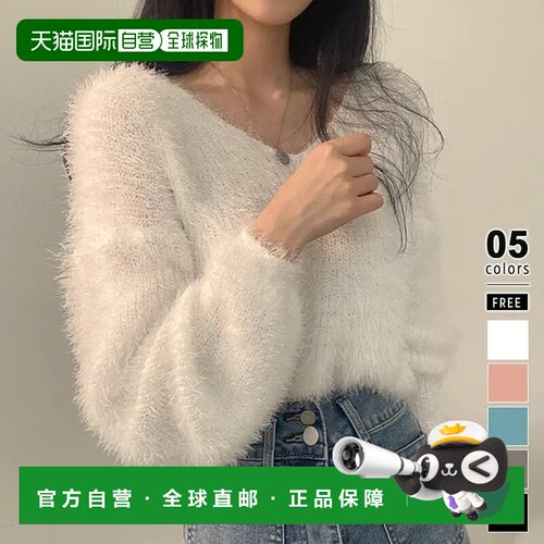 日本直邮Cocomomo 蓬松针织衫 柔软 V 领上衣