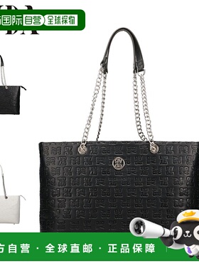 日本直邮GYDA Jada 女士手提包A4 尺寸圆形金属黑色/白色GY-B305