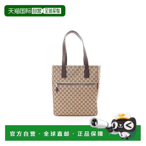 日本直邮中古Gucci古驰女包S级99新tote bag托特包帆布托特包浅褐