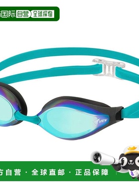 日本直邮View 泳镜 AILE 蓝色 x 祖母绿