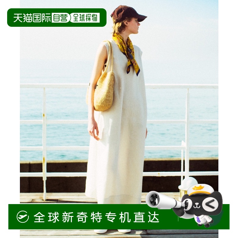 1h可退 日本直邮HUMAN WOMAN 女士纯麻船领长款连衣裙 0775140500