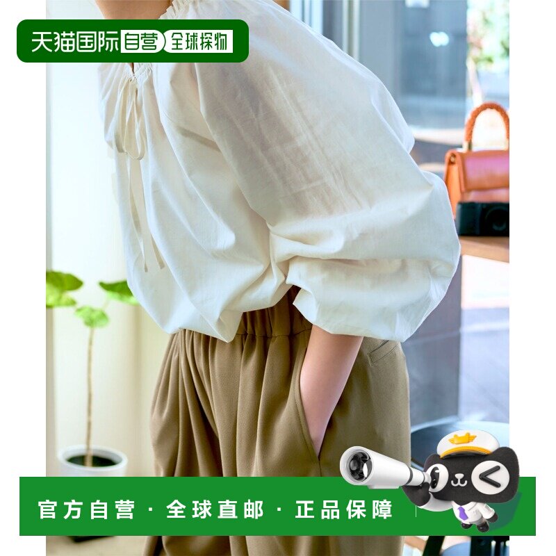 日本直邮titivate女士蝴蝶结领口A线荷叶边衬衫 ABXP3660泡泡袖