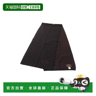 日本直邮中古LV路易威登男A级95新muffler羊毛围巾/丝巾棕色