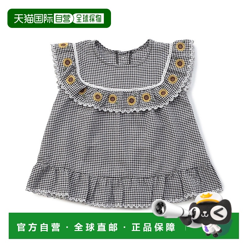 1h可退 日本直邮Seraph 儿童花卉刺绣设计领口衬衫 S309025