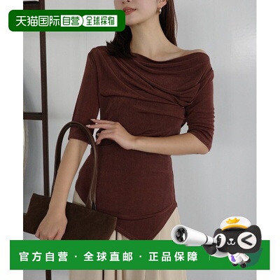 1h可退 日本直邮anuans女装丝滑醋酸面料露背设计半袖上衣 152541