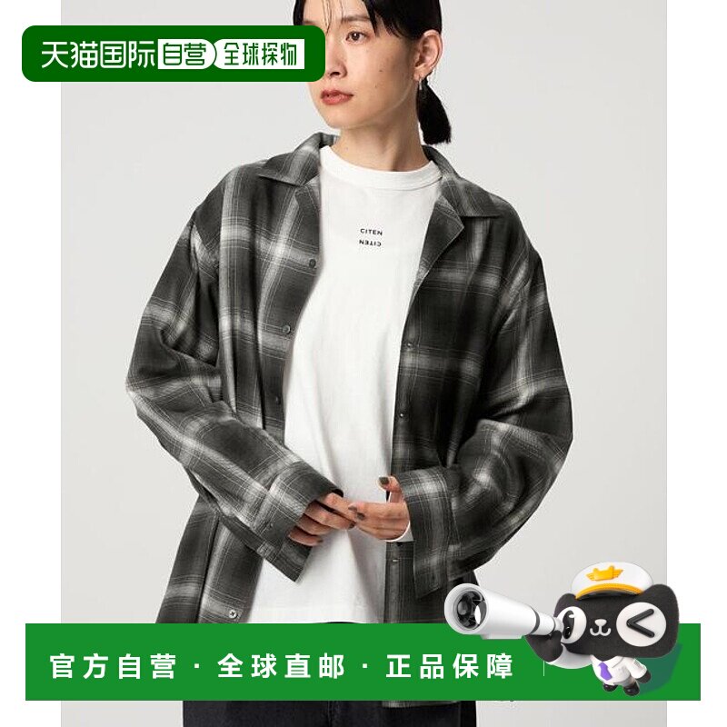 1h可退 日本直邮CITEN 渐变格纹宽松衬衫