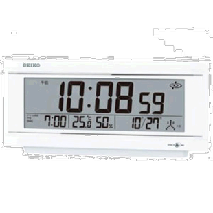 日本直邮seiko精工电波闹钟台式书桌卧室极简设计语音报告GP501W