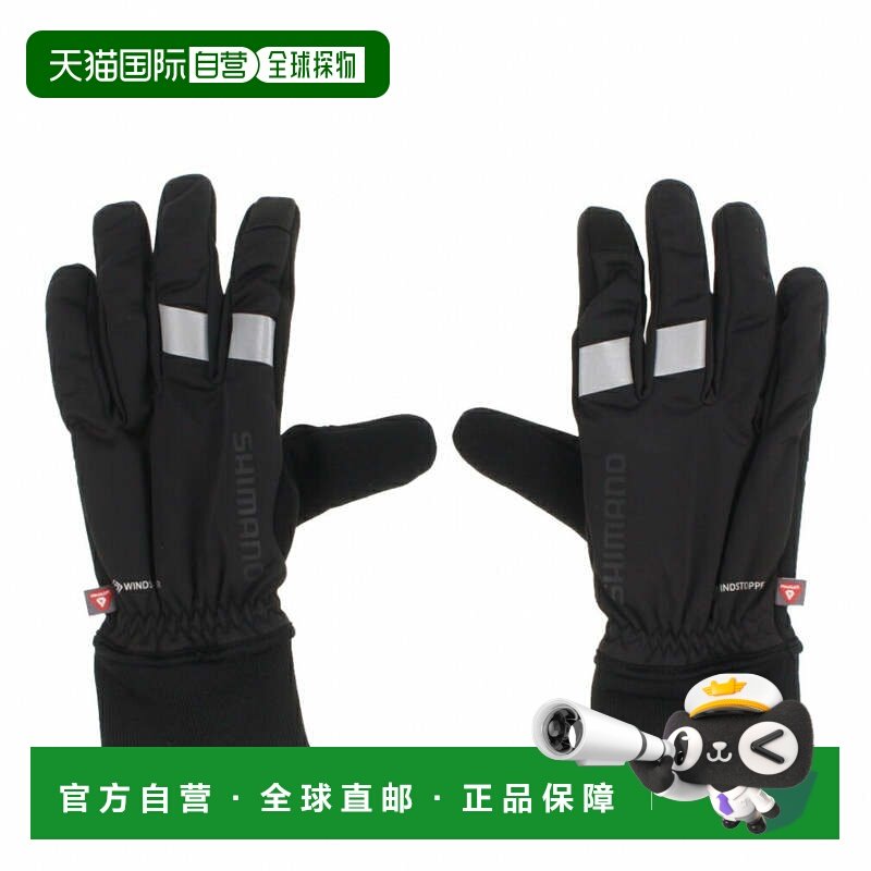 日本直邮SHIMANO 自行车防风保暖手套 黑色 [无商家编号]