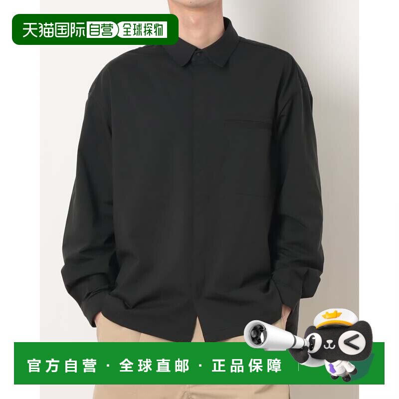 日本直邮New Balance 男士长袖衬衫网眼针织衫黑色