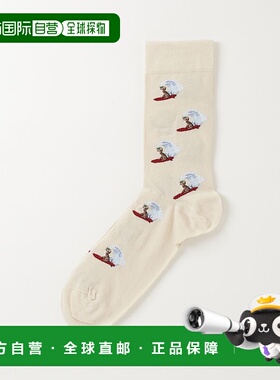 1h可退 日本直邮SHIPS ROYALTIES 男士趣味冲浪猫图案袜子 118000