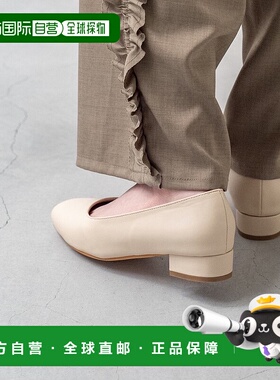 日本直邮Menue 宽幅4e方头粗跟女鞋 ME8623BW01028 女鞋平底鞋