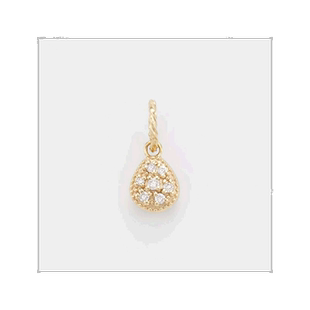 日本直邮日潮 agete 阿卡朵K10翡翠可翻转吊饰绿色 均码钻石