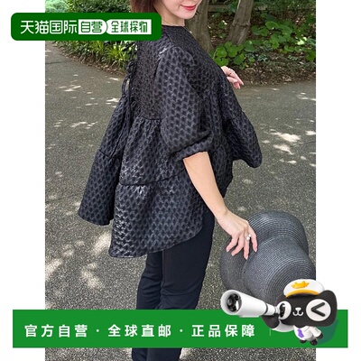 1h可退 日本直邮ST.ROONEY 女装 皱感提花抽绳罩衫 八分袖 小个子