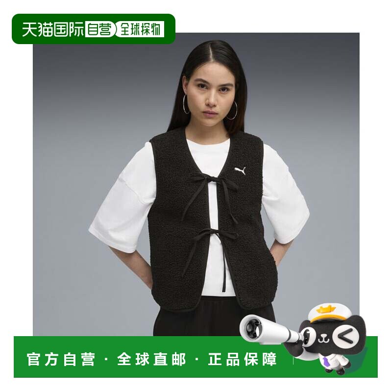 日本直邮无品牌 马甲 黑色彪马抓绒背心户外