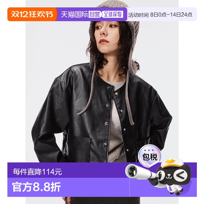 1h可退 日本直邮coca 仿皮无领夹克休闲时尚百搭