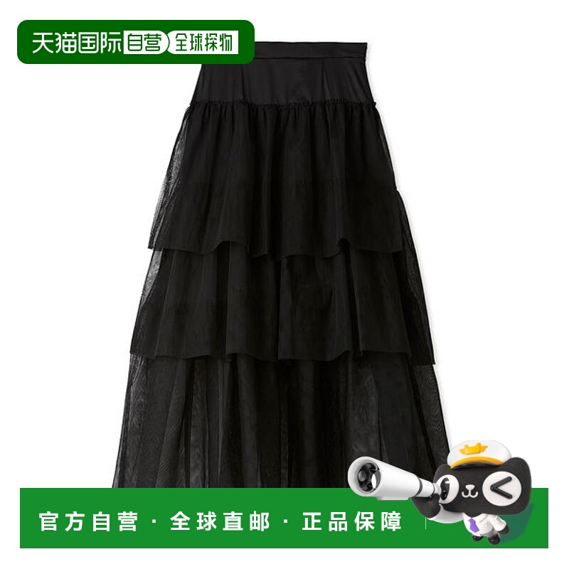 1h可退 日本直邮SNIDEL 女装 轻盈网纱三层蓬蓬裙 半透明设计 SWF