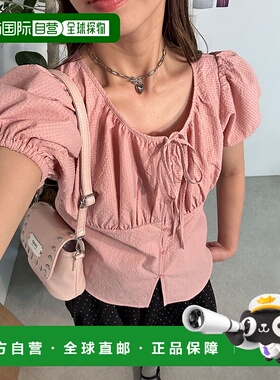 1h可退 日本直邮CIAOPANIC女装甜美系泡泡袖蝴蝶结上衣 CPZ105150