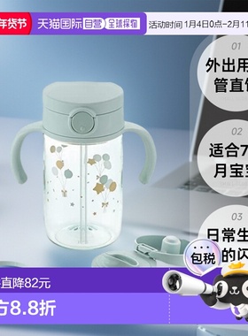 【日本直邮】Richell 立可安 Aster 外出用 吸管直饮 套装 浅蓝色