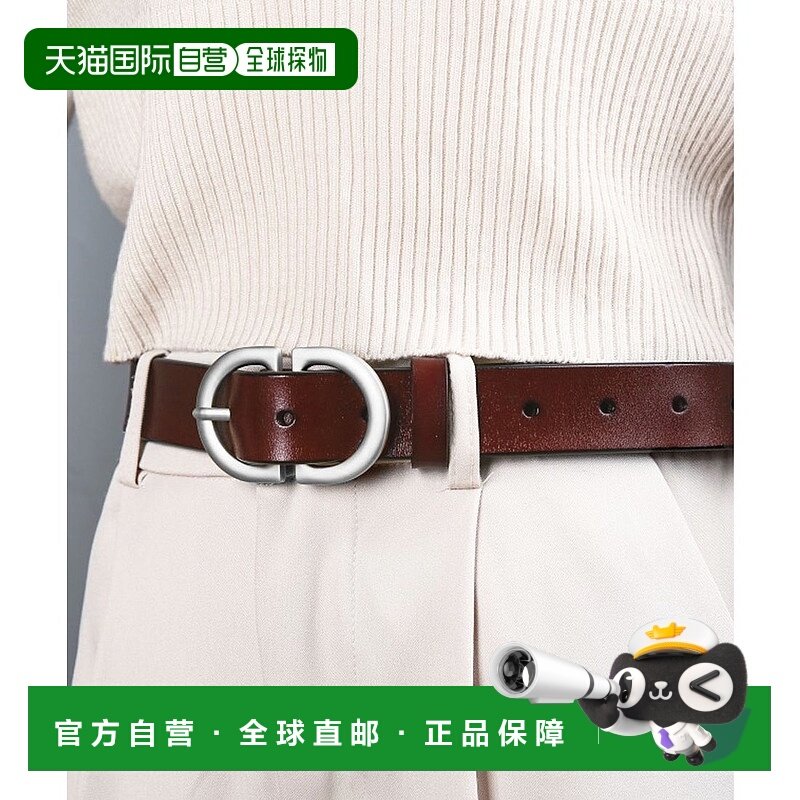 日本直邮florge 复古简约椭圆扣皮革腰带110cm [FL8218EW04622]