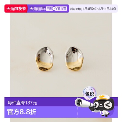 1h可退 日本直邮ear PAPILLONNER 女士 纯银双色小巧圆板耳钉 EAZ