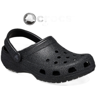 日本直邮 crocs 经典闪光木底鞋闪光 205942-0wh女式凉鞋穆勒鞋
