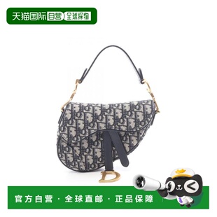 日本直邮中古Dior迪奥女包A级95新Oblique Saddle老花马鞍包帆布