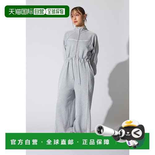 日本直邮Rienda 前拉链侧条纹连身裤 L/PNK1 [RI3465EW033002] 粉