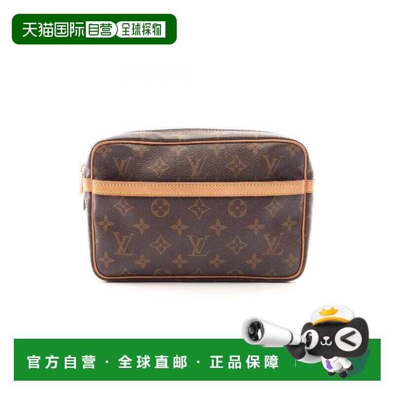 日本直邮中古LV路易威登女包A级95新Clutch bag手拿包涂层/防水帆
