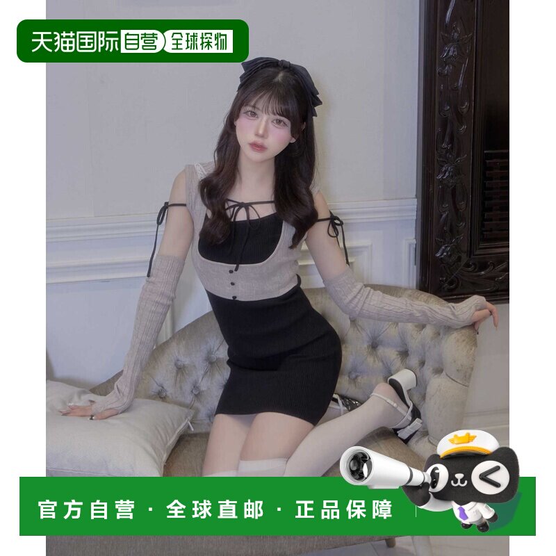 1h可退 日本直邮OLIVE des OLIVE 女士 针织连衣裙（含臂套）蕾丝