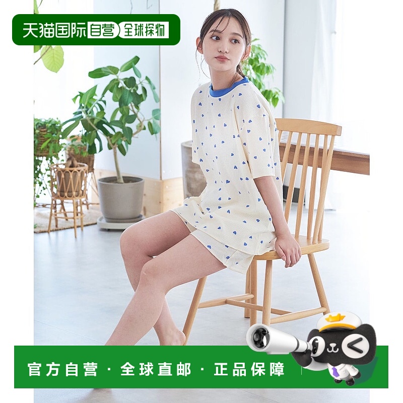 日本直邮Fruit of the Loom FTL华夫格心形宽松罗纹彩色短袖T恤 [