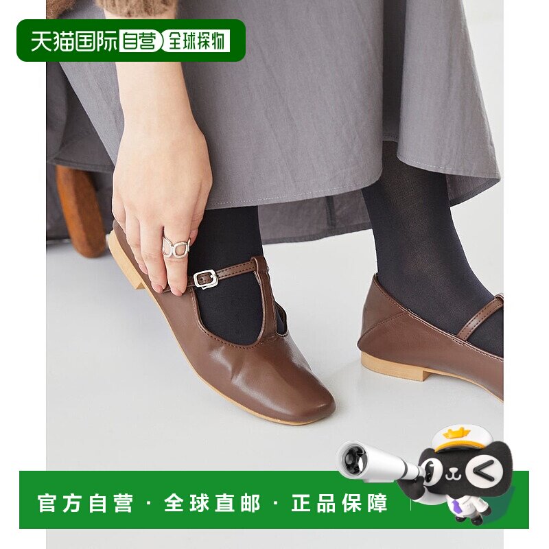 日本直邮Menue 柔软T字带2way女鞋 [ME8623BW02529] 黑色平底鞋