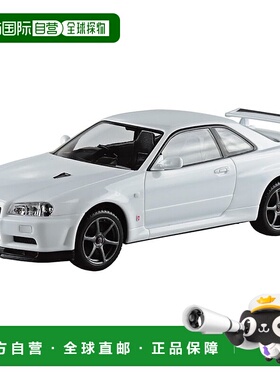 【日本直邮】青岛文化 1/32 乐拼 R34 SKYLINE GTR 白色 已分色