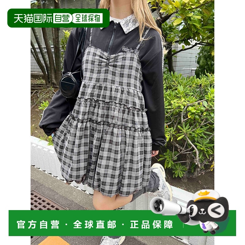 1h可退 日本直邮WC 女装 宽松 卡通印花吊带迷你裙 WC25AU09L0009