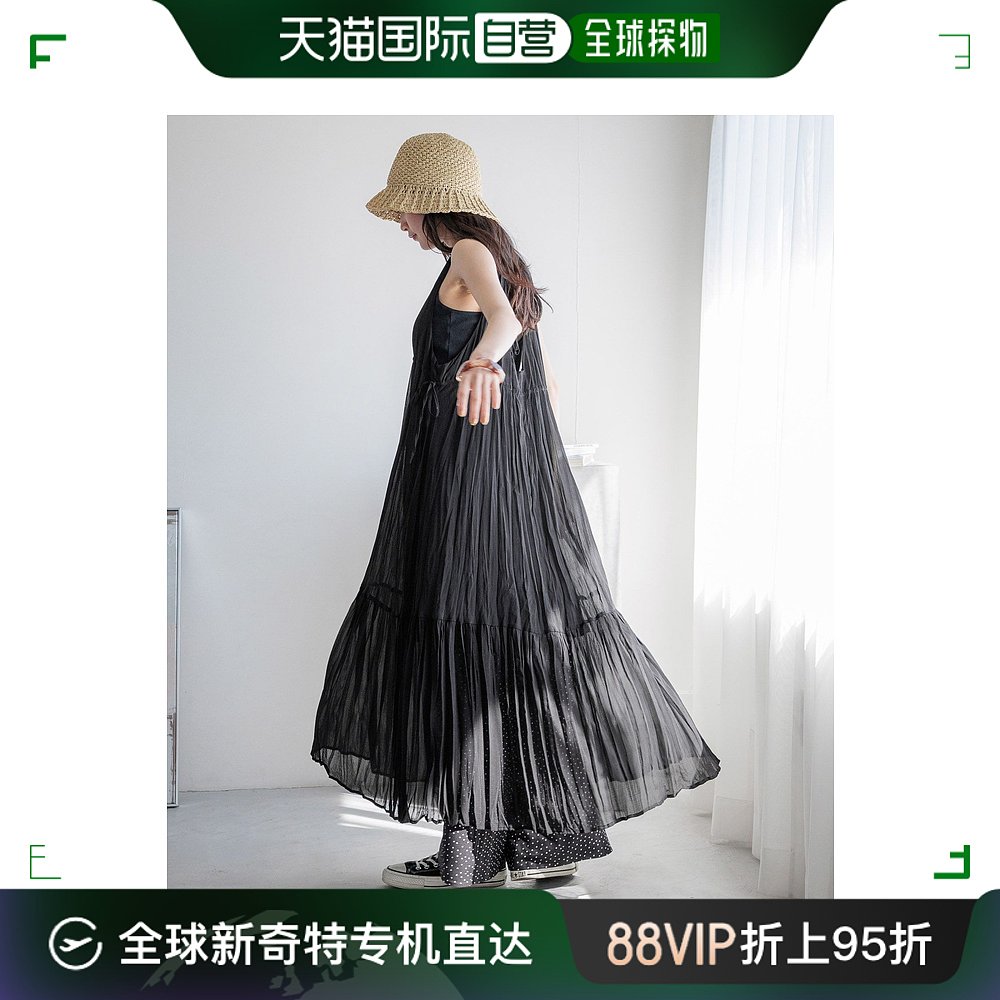 日本直邮LOWRYS FARM 女士褶皱绑带无袖连衣裙  111731