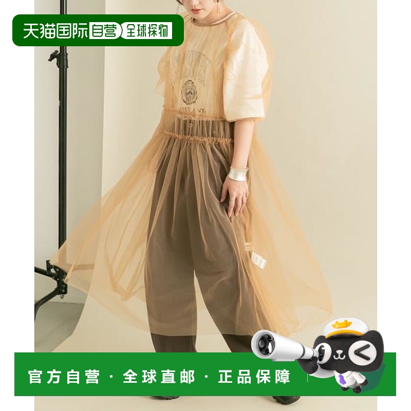 1h可退 日本直邮官方授权 KBF 泡泡袖网纱连衣裙连身裙