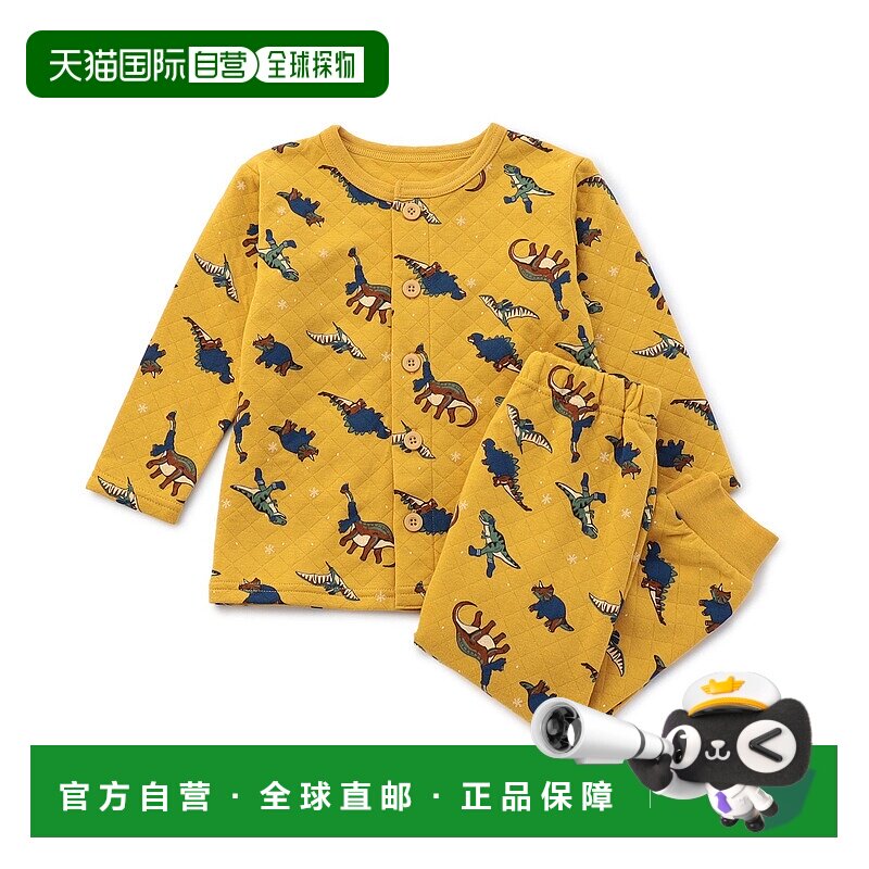 1h可退 日本直邮Ampersand儿童冬季恐龙图案针织绗缝睡衣 男女同
