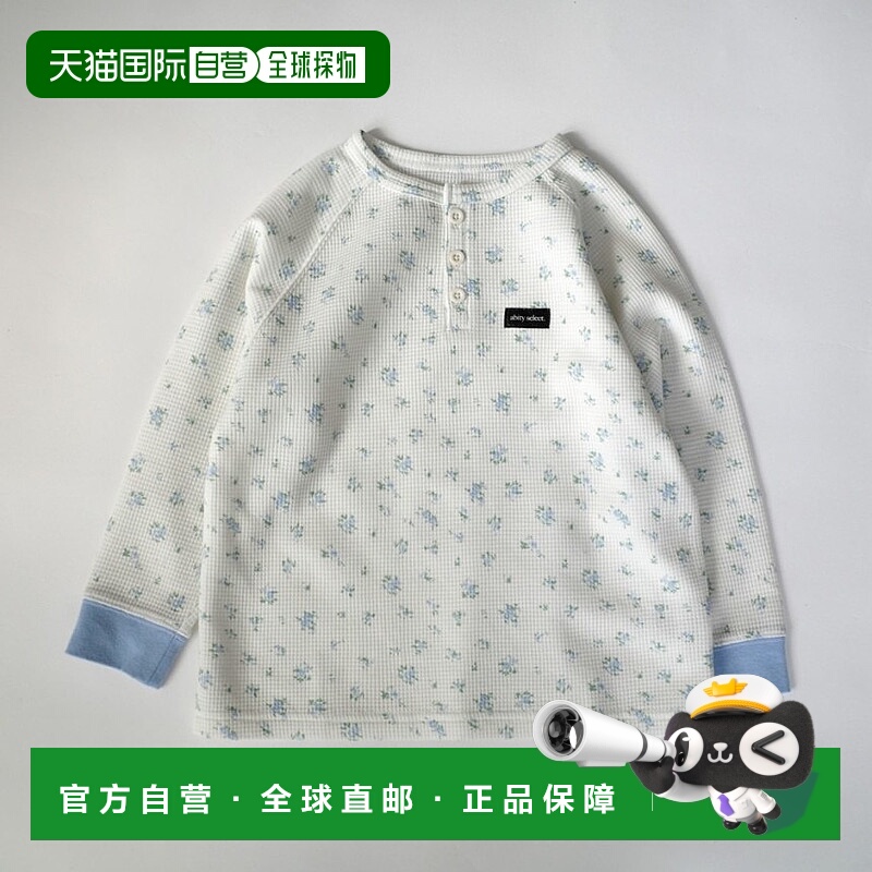 1h可退 日本直邮aBity select 儿童 宽松亨利领长袖T恤 无地/小花