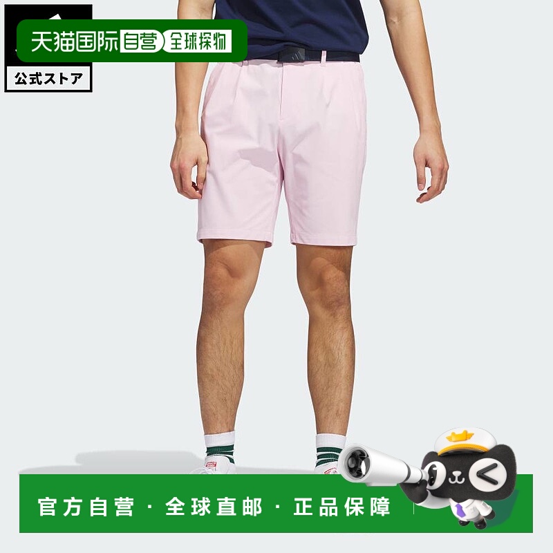 日本直邮 adidas 高尔夫 Twist Web 拨水三条纹男士短裤 粉色 [JH