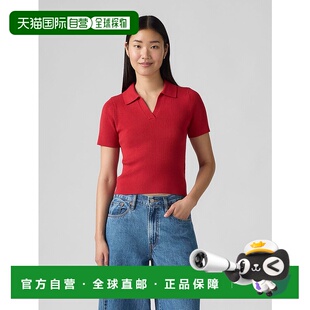 V领红色针织polo衫 1h可退 女士经典 003HI0003 日本直邮Levi
