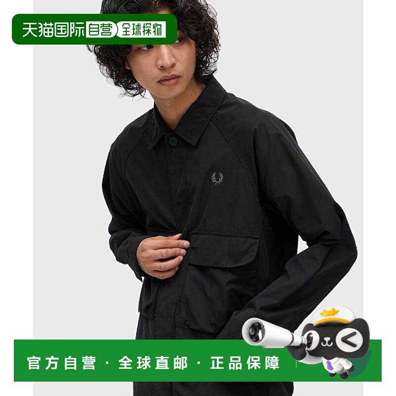 1h可退 日本直邮FRED PERRY 男女同款 拉链宽松衬衫 仿毛质感多功
