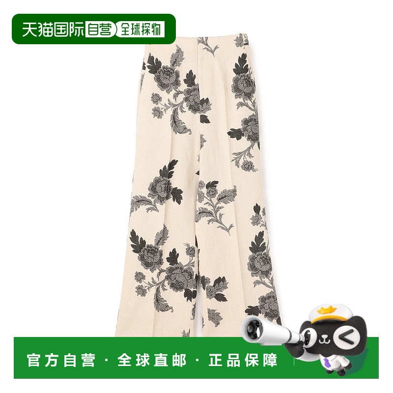 1h可退 日本直邮CABaN 女士单色花卉印花喇叭裤 39045104004亚麻