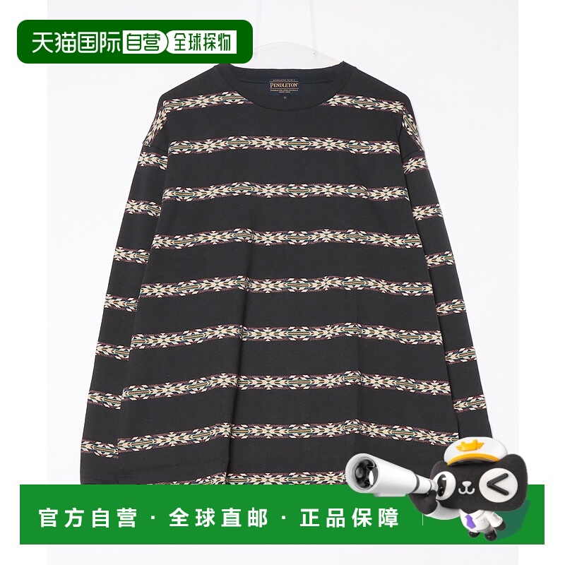 1h可退 日本直邮PENDLETON 男士棉质长袖T恤 民族风条纹设计 9214
