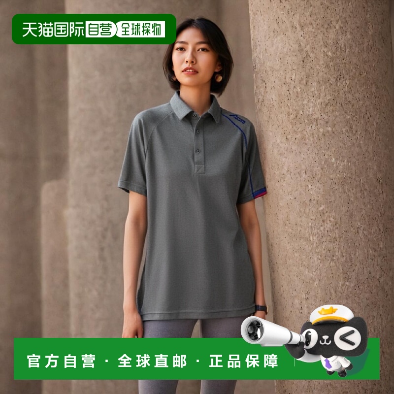 【日本直邮】ASICS unisex Polo衫CHM305 深灰×蓝(CHM305-9351)X